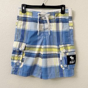 Abercrombie and Fitch Size Large Blue Yellow Plaid Board Shorts